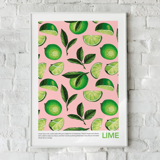 Limes Print, Fruit Print, Fruit Wall Art, Home Decor, Lime Fruit Art