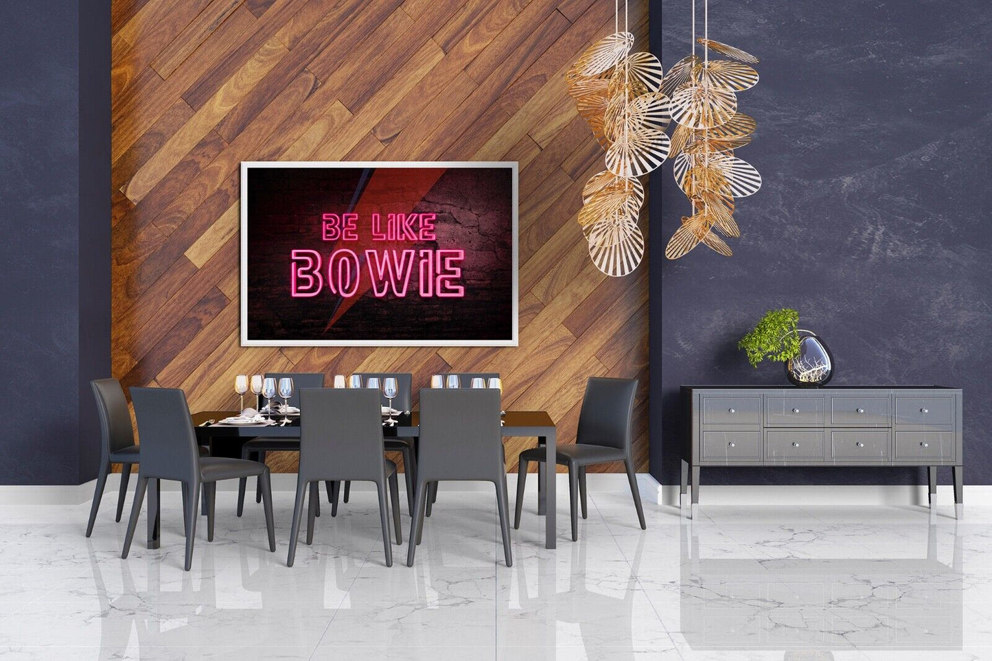 Be Like Bowie NEON EFFECT prints, David Bowie Artwork, Bowie Poster