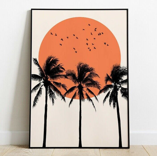 Minimal Palm Tree Art Print, Palm Trees Print, Wall Art, Home Decor