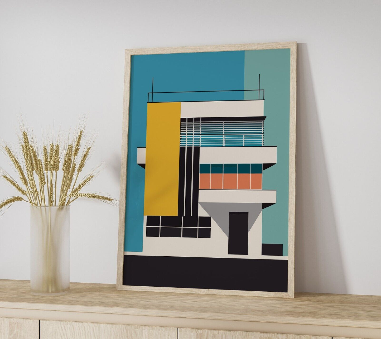 Bauhaus Inspired Art Print, Architect Shapes Art, Wall Art, Abstract Art