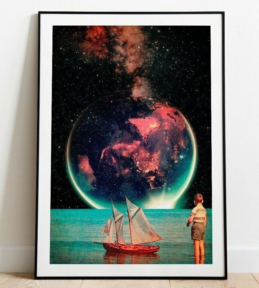 Sci-Fi Art Print, Outer Space Art Print, Digital collage Science Fiction Art