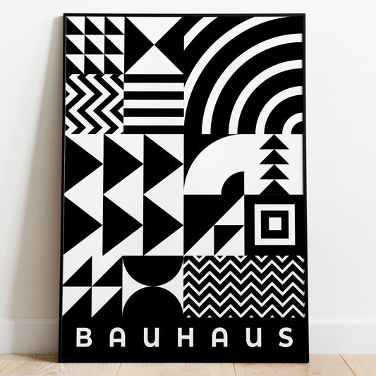 Bauhaus Inspired Art Print, Monochrome Shapes Art, Wall Art, Abstract Art,