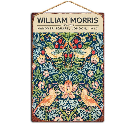 William Morris Floral Metal Plaque, Wall Decor, Arts and Crafts Decor