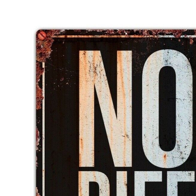 No Riff Raff Sign, Vintage Metal Wall Plaque, Retro Tin Sign