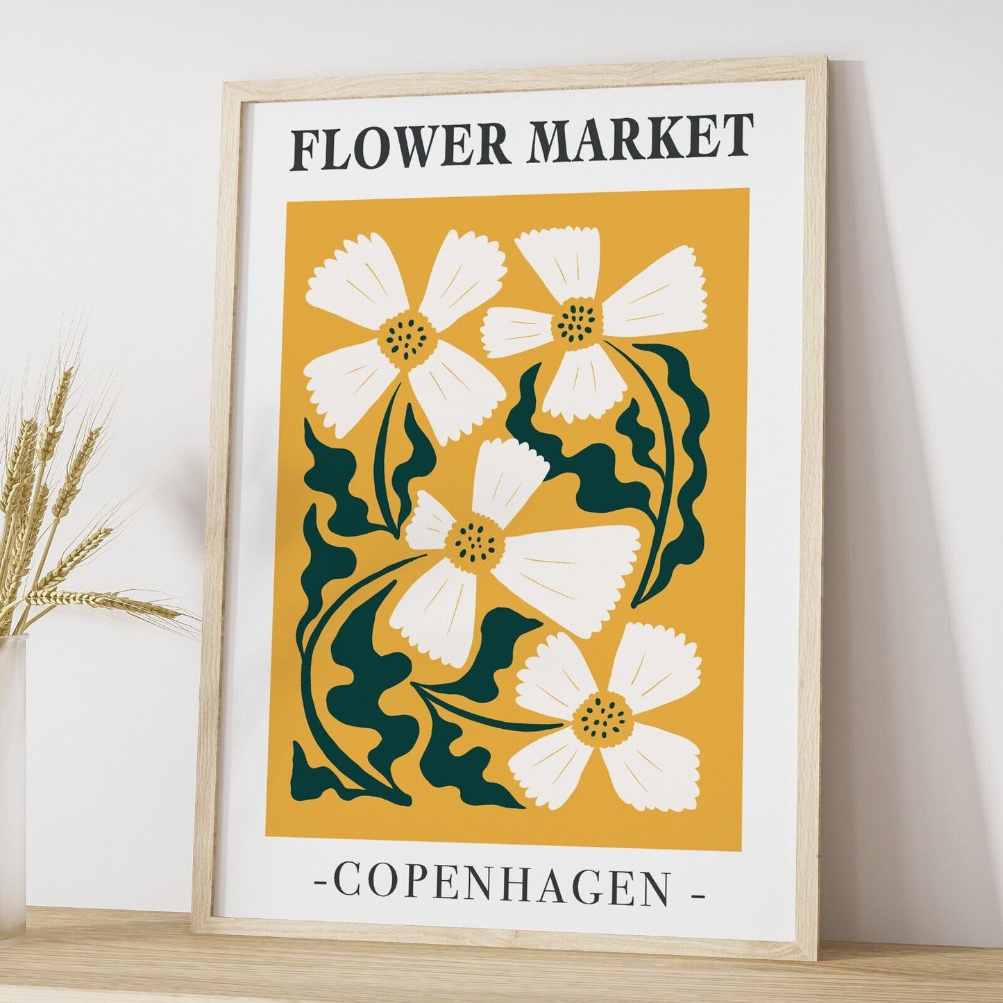 Set of 3 Flower Market Art Prints, Botanical Art Prints, Floral Wall Decor