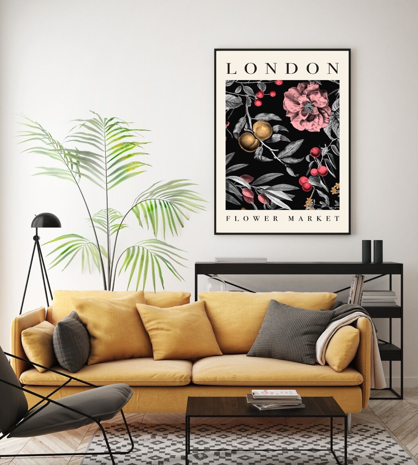 London Flower Market Art Print, Floral Prints, London Print, Flower Shop