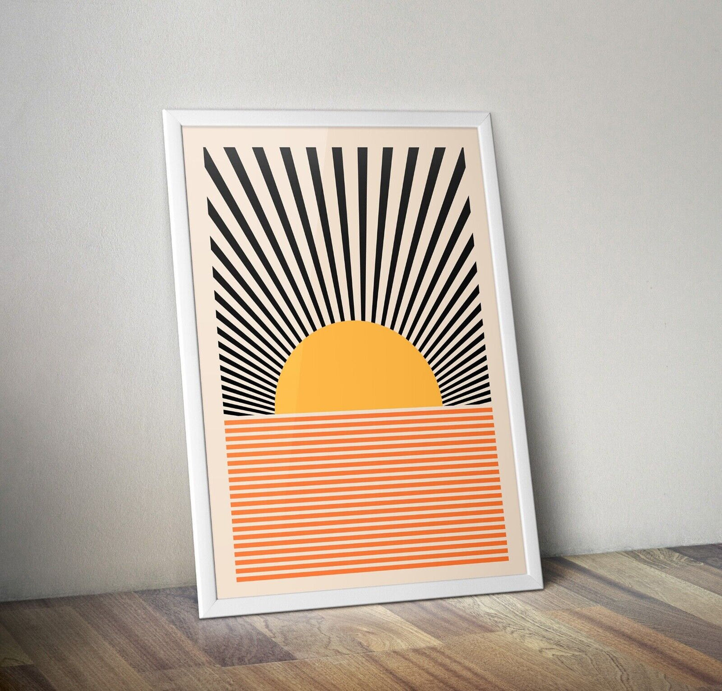 Minimal Sun Print, Bauhaus Inspired Print, Wall Art, Home Decor, Abstract Art