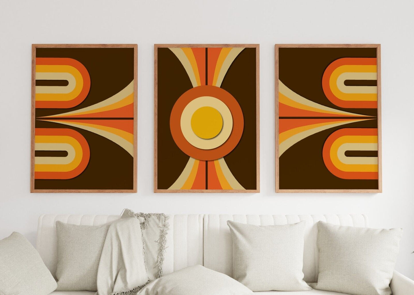 Set of 3 Space Age Sixties/Seventies Inspired Art Prints, Wall Art, Retro Decor