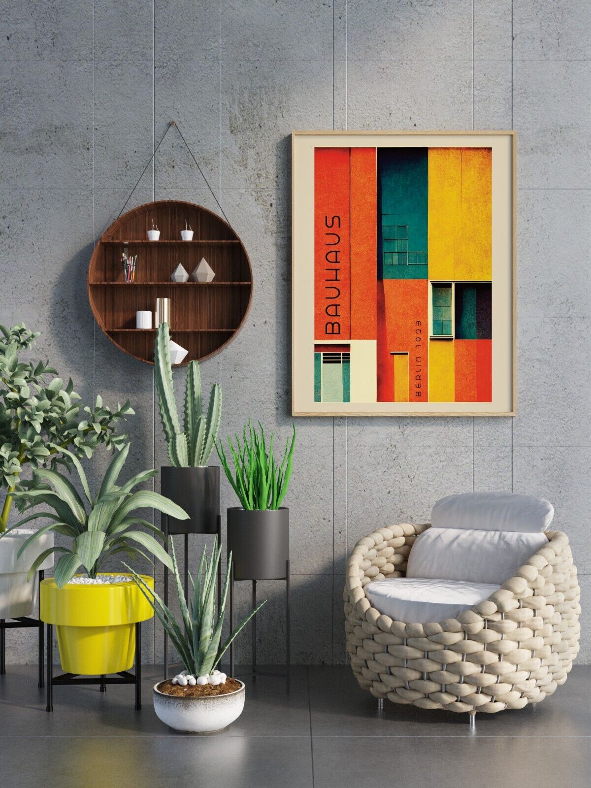 Bauhaus Inspired Art Print, Retro Architect Building Art, Wall Art, Abstract Art