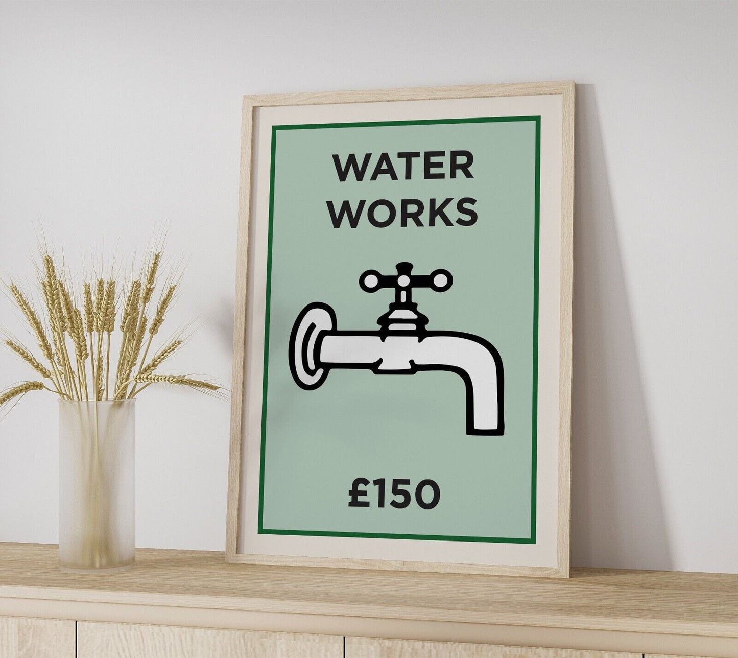 Water Works Art Print,Board Game Inspired Wall Print, Home Decor, Bathroom Print