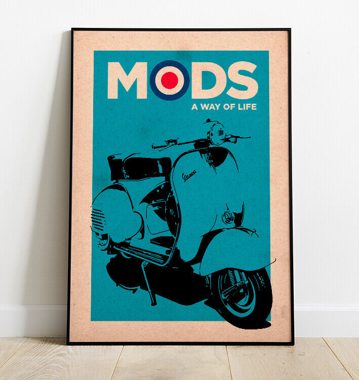 Mod Poster, 1970's inspired Mod Poster, Gift for Him, Wall Art, Home Decor