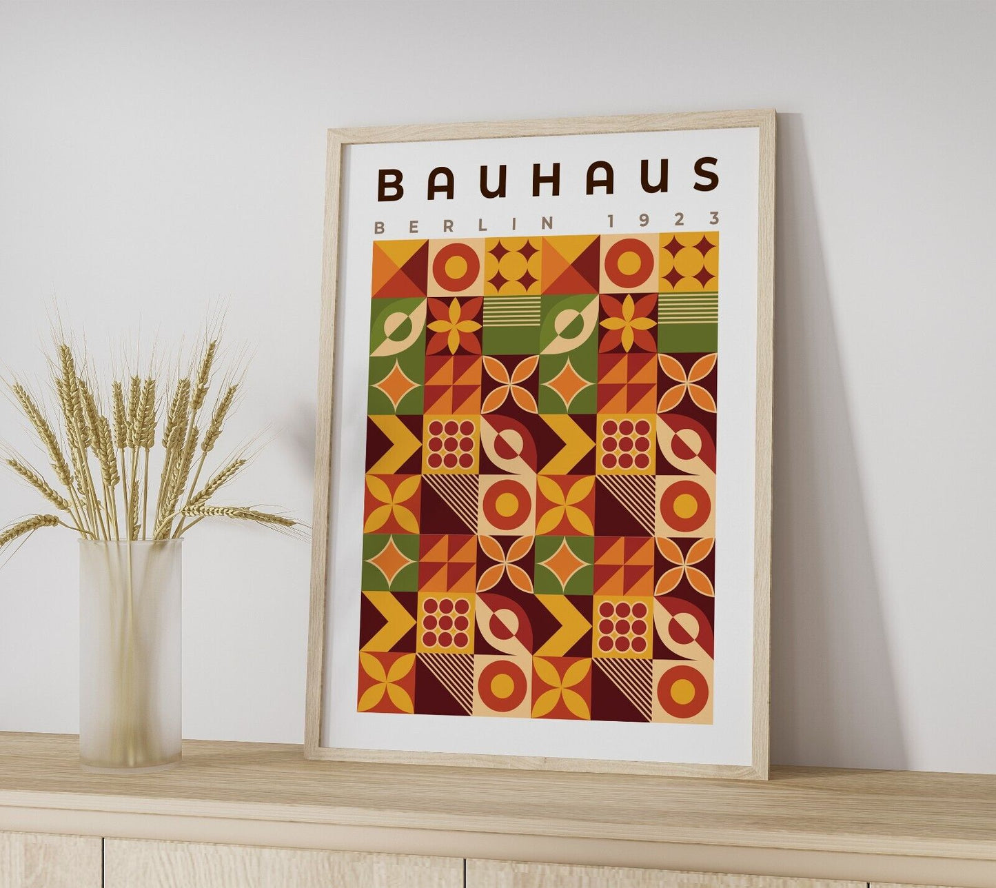 Bauhaus Inspired Art Print, Retro Shapes Art, Wall Art, Abstract Art