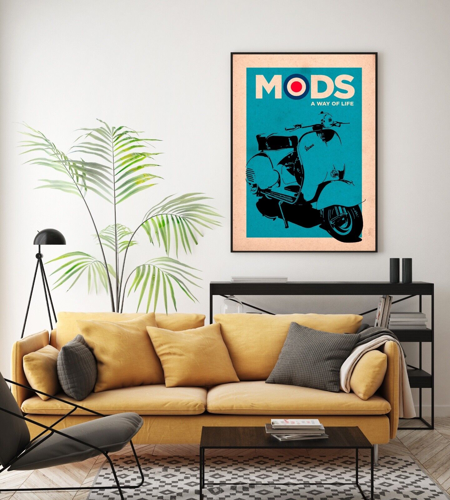 Mod Poster, 1970's inspired Mod Poster, Gift for Him, Wall Art, Home Decor