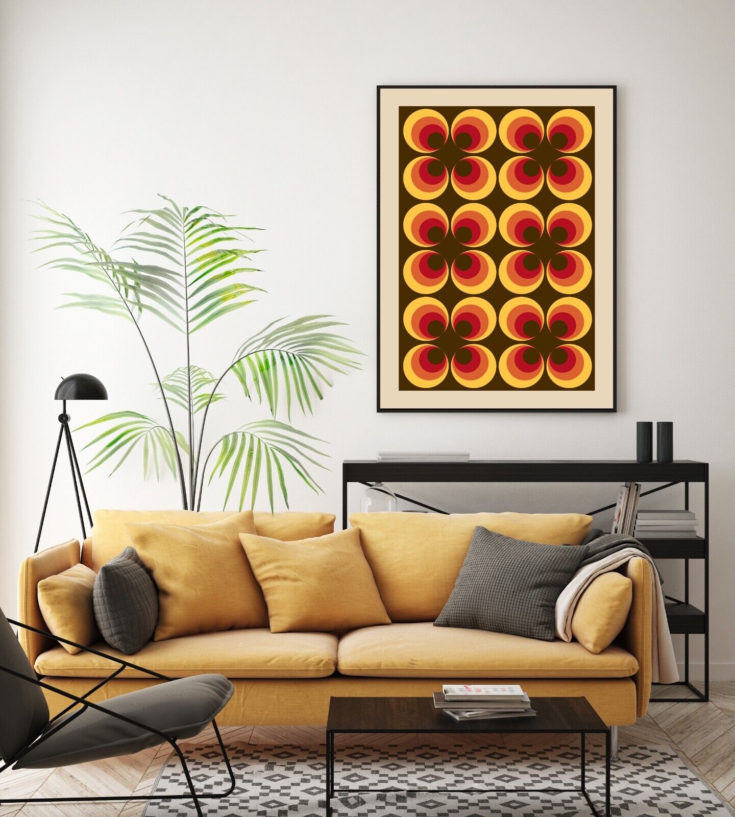 Retro Shapes Art Print, Vintage Shape Print, 1960's inspired Wall Art