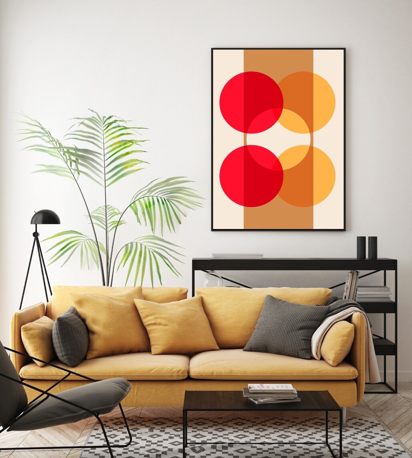 1970's inspired Art Print, Shapes Print, Wall Art, Retro Wall Art, Abstract Art