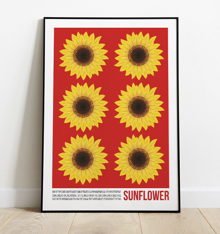 Sunflower Art Print, Pop Art Sunflower Print, Interior Design, Contemporary Art