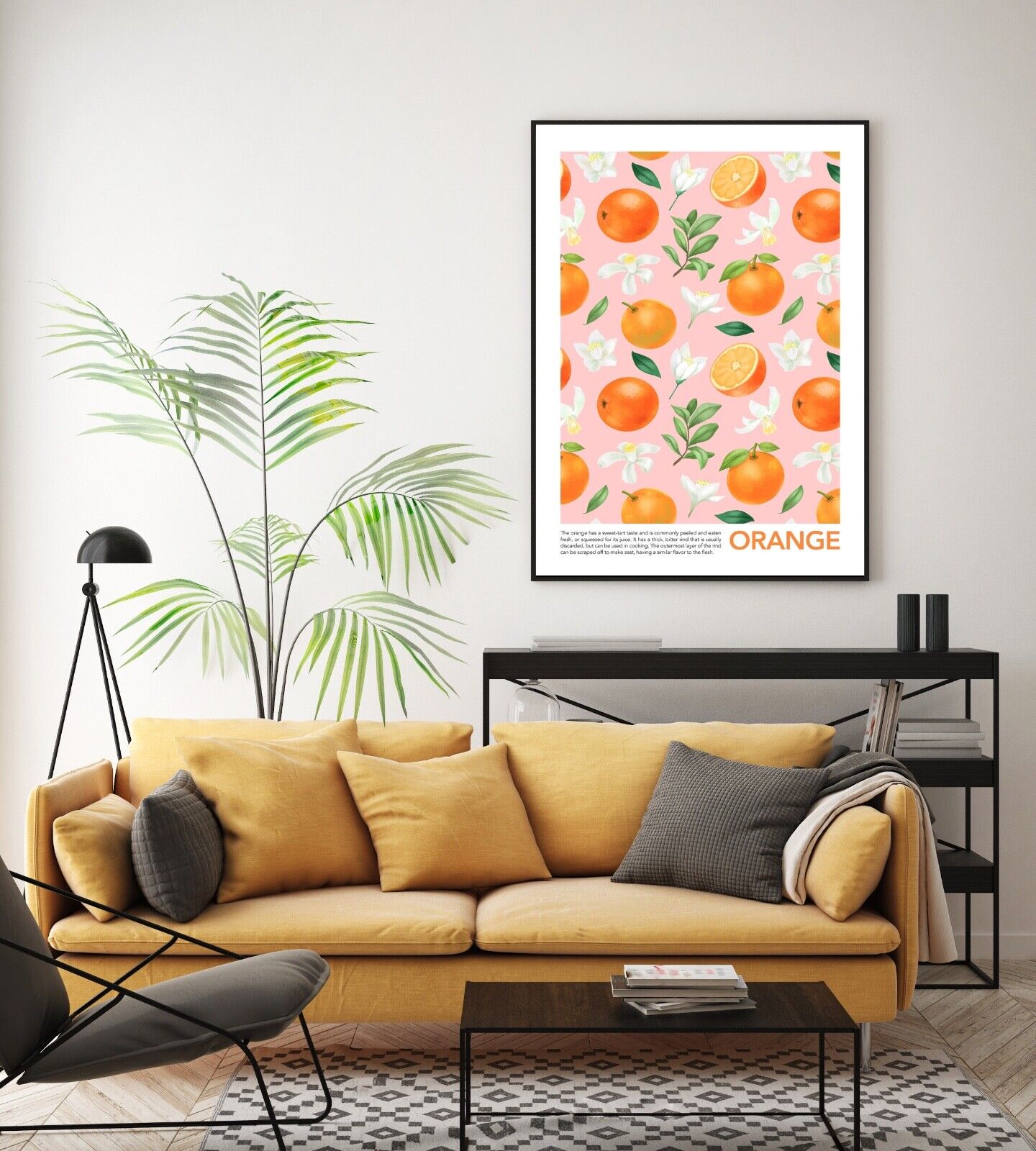 Oranges Print, Fruit Print, Fruit Wall Art, Home Decor, Orange Fruit Art