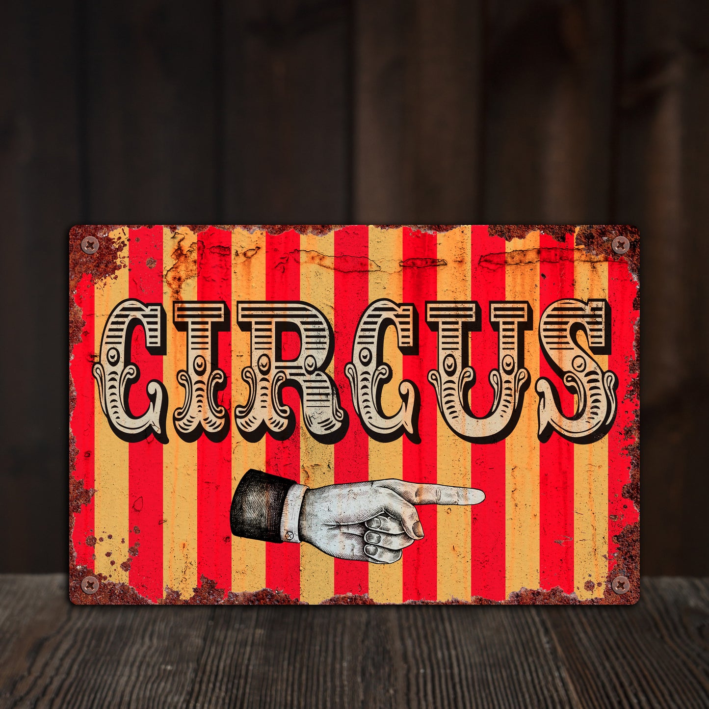 Vintage Circus Metal Plaque, Vintage Circus Sign, Amusements, Retro Carnival Sign