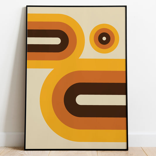 Retro Shapes Art Print, Abstract Shape Print, 1970's inspired Wall Art